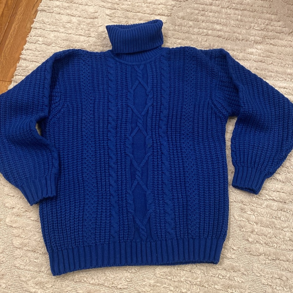 Vintage Blue Turtle Neck Sweater Sz M